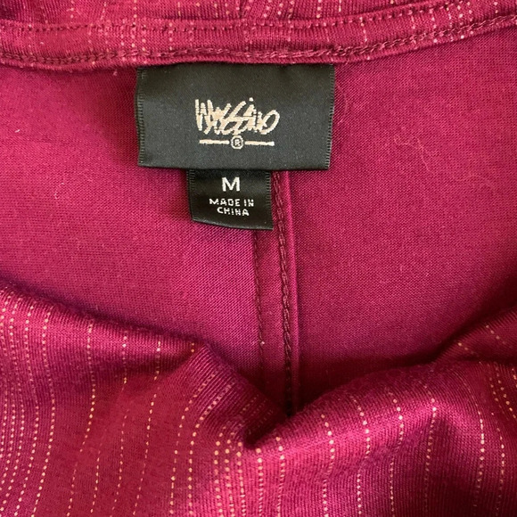 Dolman Batwing Pullover Knit Cowl Neck Pinstripe Top Shirt Cranberry Mossimo M - Picture 6 of 10